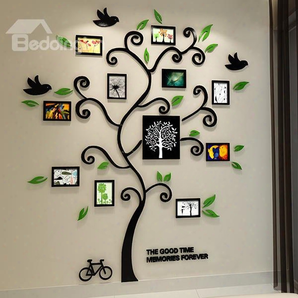11 Photo Frame Tree Country-style Acrylic Waterproof Self-adhesive 3d Wall Stickers