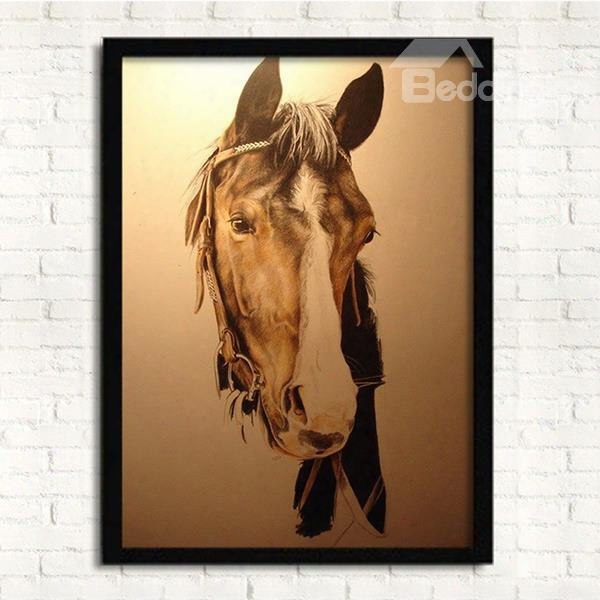 13␔17in 3d Horse Head Hanging Canvas Waterproof And Eco-friendly Framed Prints