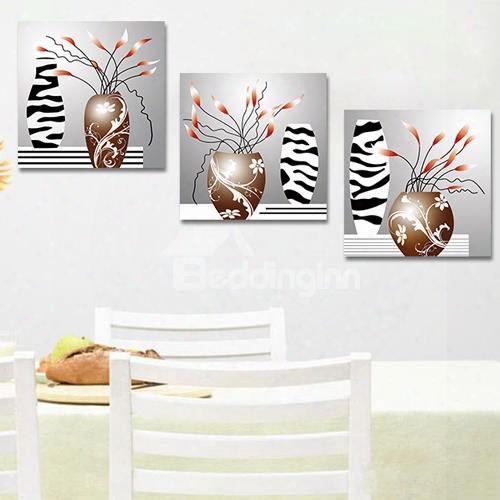 Abstract Flowers 3-piece Crystal Film Art Wall Print