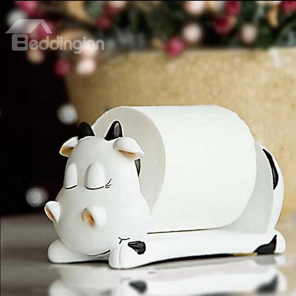 Adorable Cattle Shape Resin Toilet Paper Holder