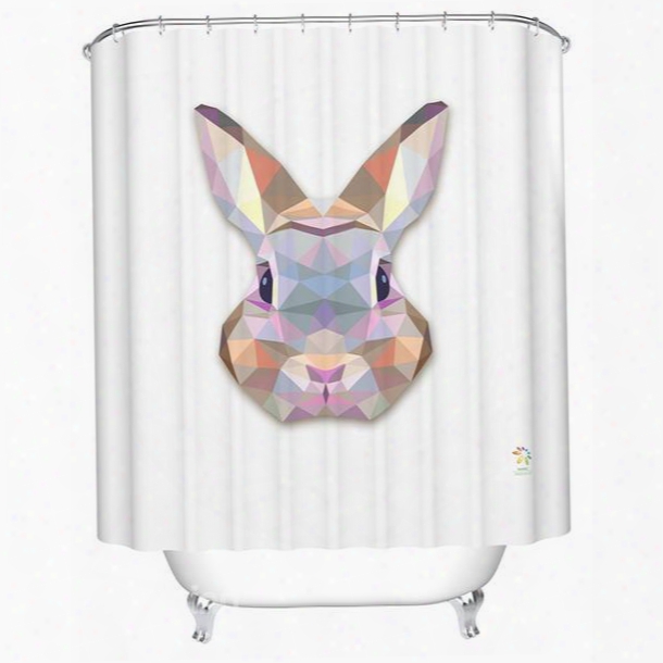Adorable Fancy 3d Prismatic Bunny Shower Curtain