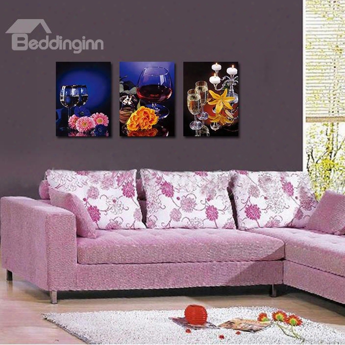 Amazing Popular 3-pieces Of Crystal Film Art Wall Print