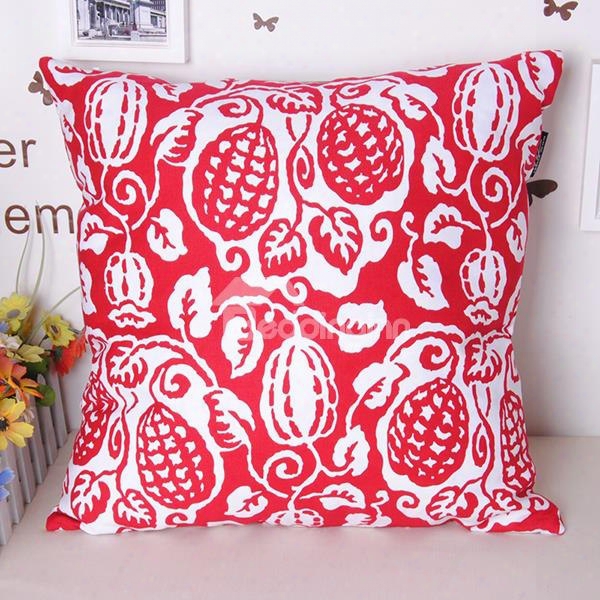 Artistic Creative Fruit Ripe Printing Cotton Throw Pillowcase