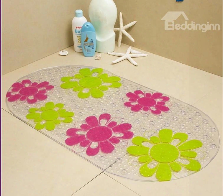 Bargain Price Transparent Flower Massage Salient Point Pvc Bath Mat