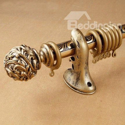 Baroque Syle Anti-corrosion Polished Copper Curtain Rod Set