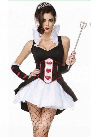 Beautiful Queen Of Heart Contra Color Costume