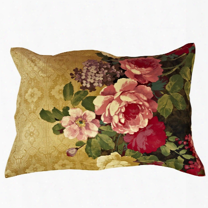 Blooming Flowers With Ywllow Ground One Pair Cotton Pillowcases