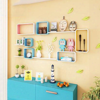 Classic 2-set Wood Wall Shelves With Free Wall Stickers