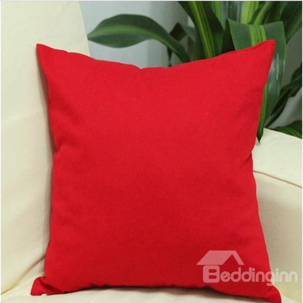 Contracted Style Solid Color Cotton Throw Pillowcase