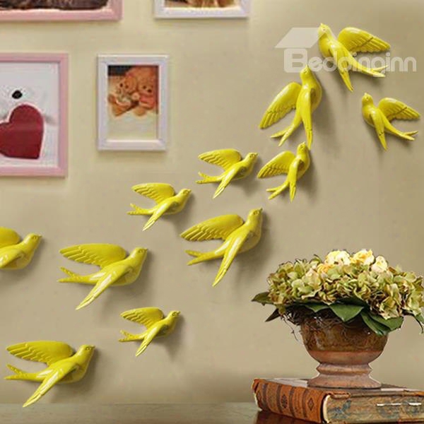 Creative Wall Decorative 3d Birds Multi-color 3d Wall Sticker