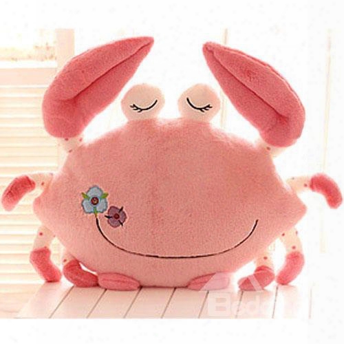 Cute Flying Crab And Embroidery Pattern Throw Pillow