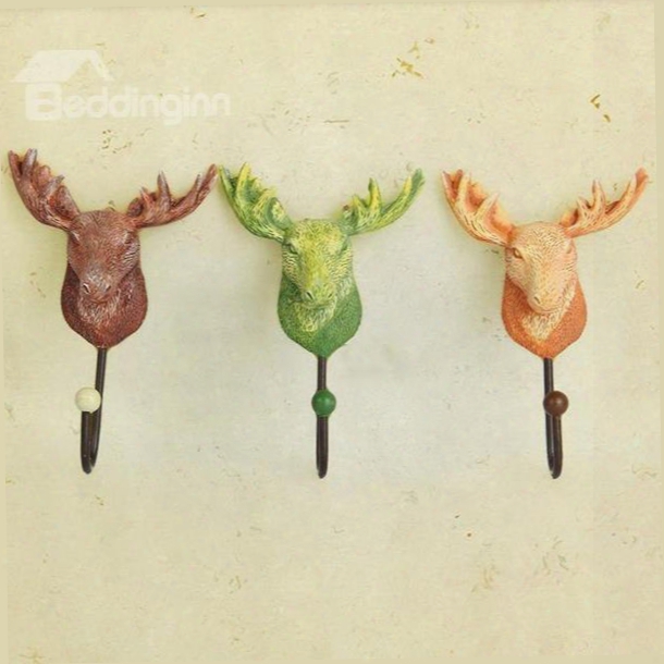 European Rural Deer Shape 3-piece Resin Hooks