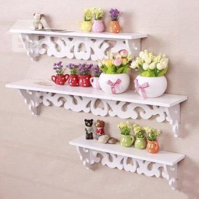 European Style Pine Particle Templet Wall Shelves