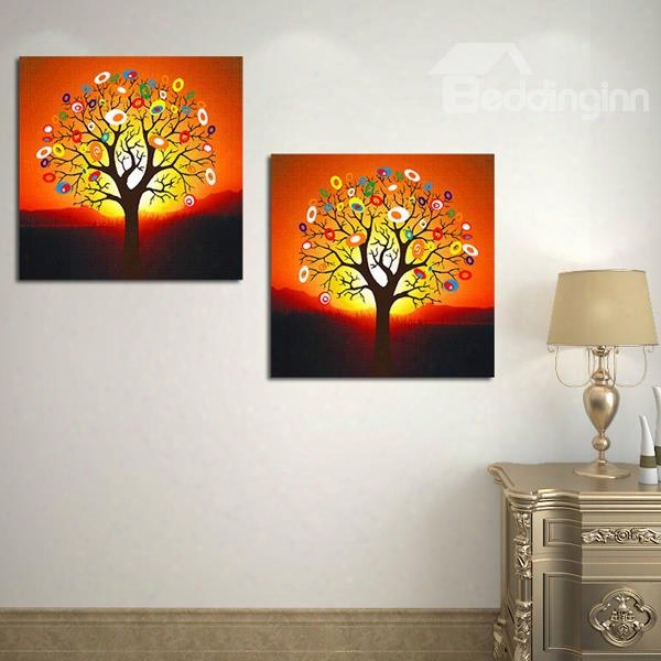 Fantastic Modern Trees 2-piece Crystal Film Art Wall Print