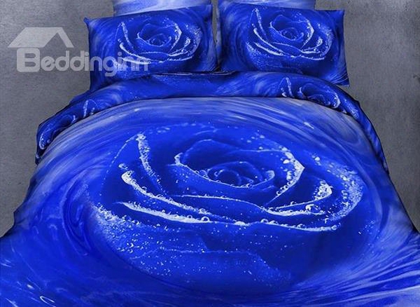 Graceful Blue Rose Comfy Cotton Flat Heet