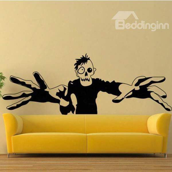 Halloween Scary One-eyed Demon Trying To Catch You Removable Wall Sticker