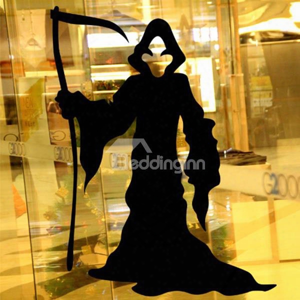 Halloween The Death In Black Robe Removable Wall Sticker