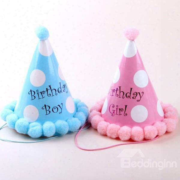 Lovely Polka Dot Pattern Baby Birthday Hat Decoration