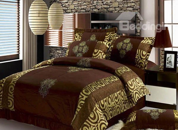 Luxury Noble Golden Royal Pattern 4-piece Duvet Cover Sets