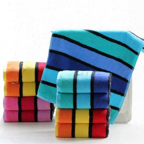 New Arrival Fashion Concise Strip Design Cotton Towel