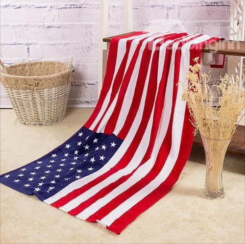 Novel Fashion American Flag Pattern Bath Towel
