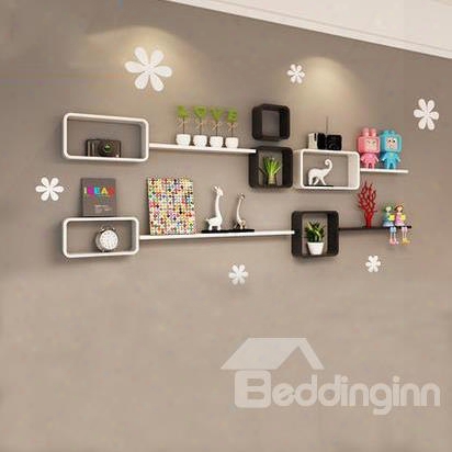 Popular 2-set Wood Wall Shelves With Free Wall Stickers