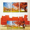 Golden Autumn Countryside Cycling 3-Piece Crystal Film Art Wall Prints