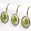 Graceful European Palm Leaf Print 12-piece Shower Curtain Hooks