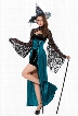 Tight Bust Bat Sleeves Blue Long Dress Costume