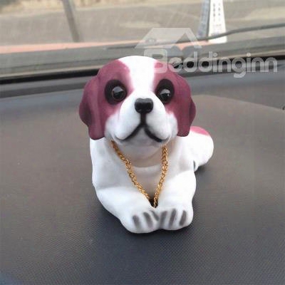 Resin Flocking Shaking Head Cartoon Dog Creative Car Decor