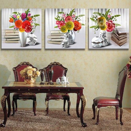 Rich Multicolored Decorations 3-piece Crystal Film Art Wall Print