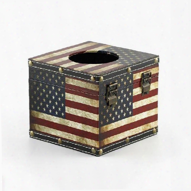 Splendid Amercian Flag Print Square Tissue Box