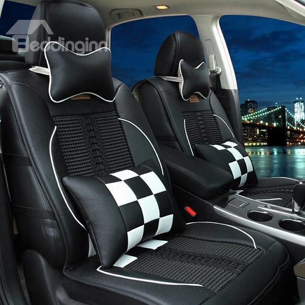 Sports Series Streamlined Racing Flag Patterns Universal Car Seat Covers