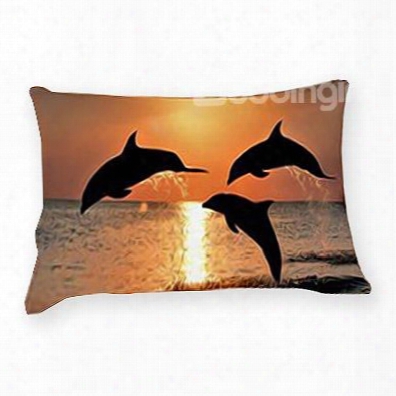 Strong And Vigorous Dolphin Print 3d Two-piece Pillowcases