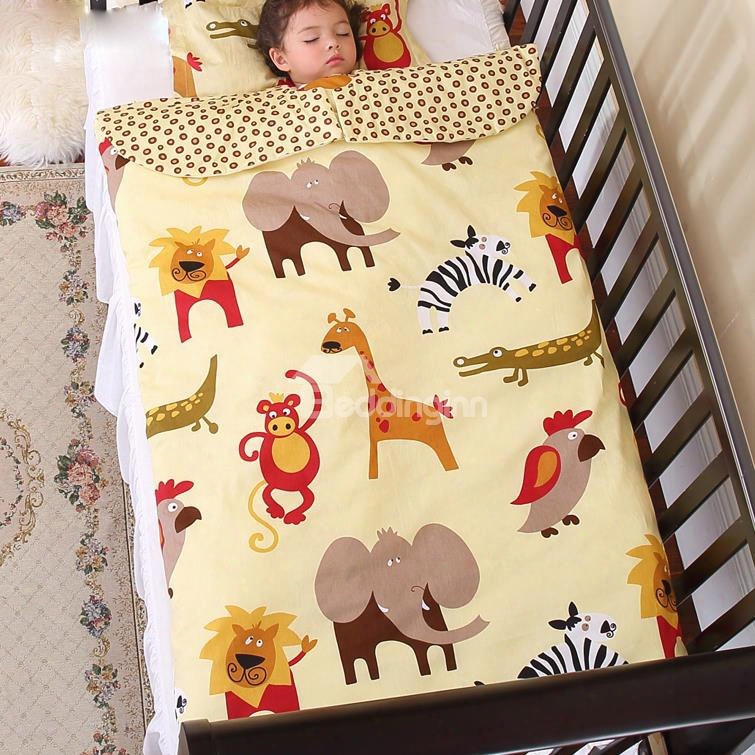 Super Loely Joyous Animals Printing Yellow Baby Sleeping Bag