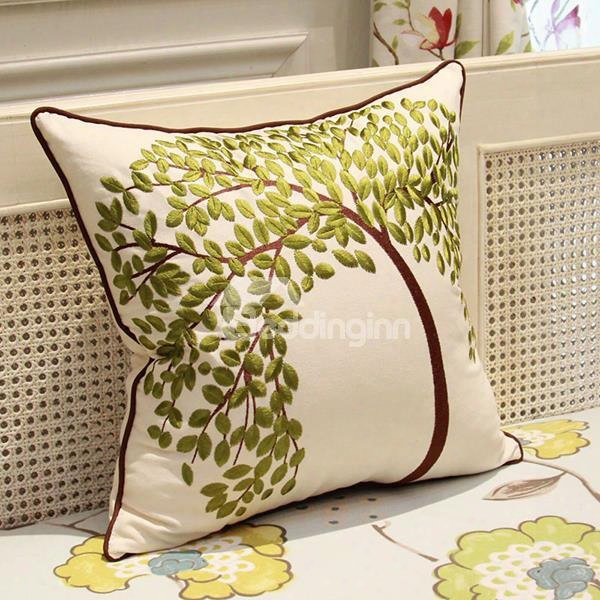 The Life Tree Printing Linen Throw Pillow