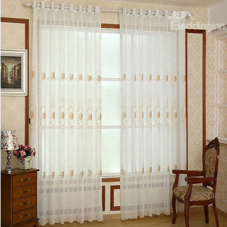 Top Class Chic Embroidery Custom Sheer Curtain