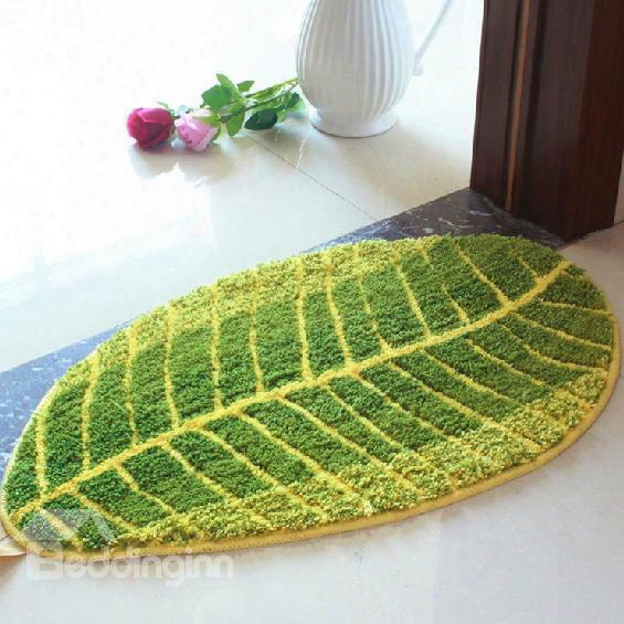 Top Quality Beautiful Water Absorbing Green Leaf Doormat