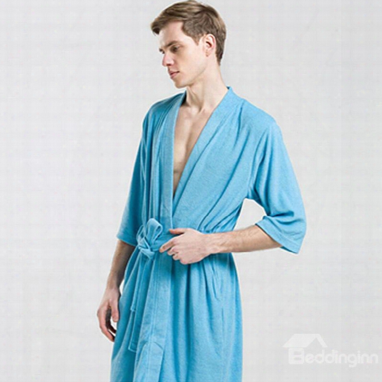 Top Selling Summer Cotton Toweling Material Men's Bathrobe