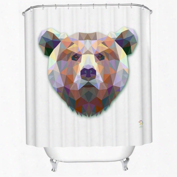 Vivid Gorgeous 3d Prismatic Bear Shower Curtain