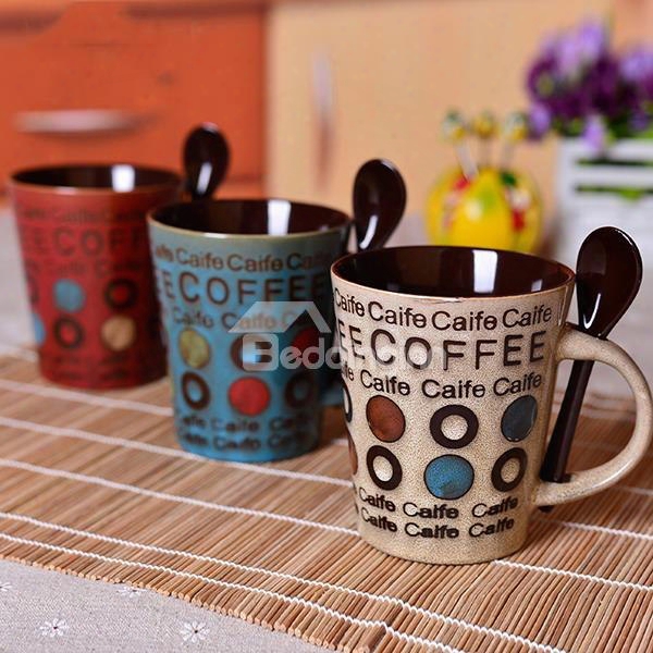 Wonderful Leetters And Dots Design 3-color Coffee Mug