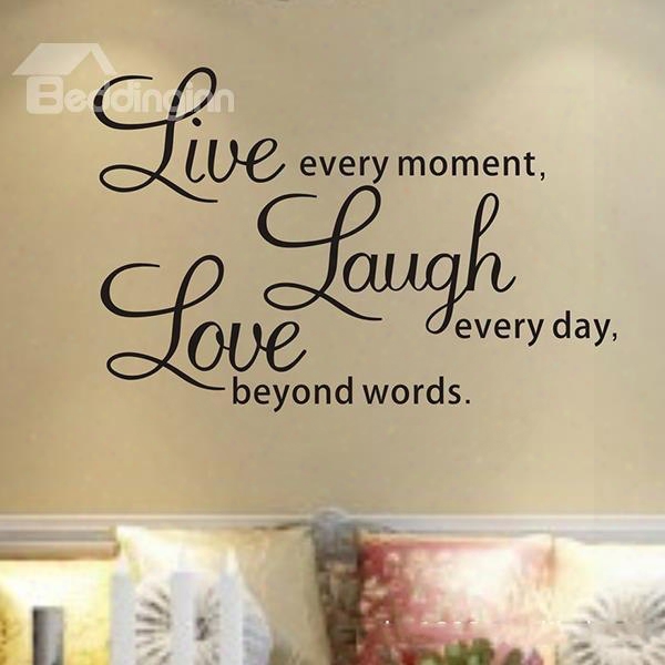 Words Of Wisdom Live Laugh Love Removable Wall Sticker
