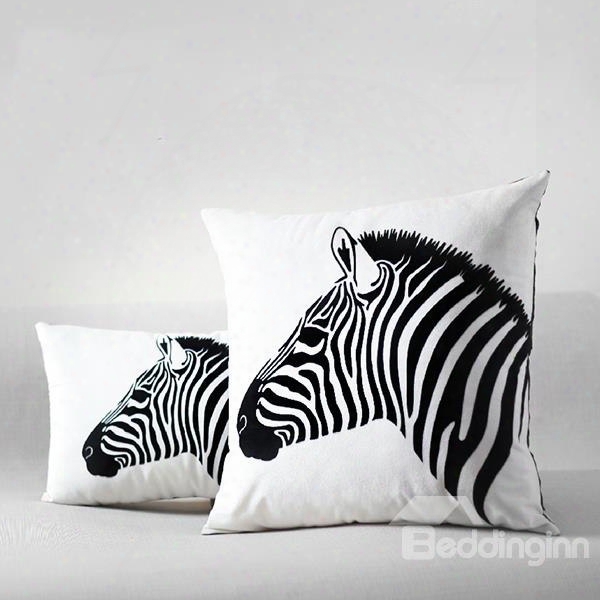 Zebra Head Printing Easy Style Throw Pillow