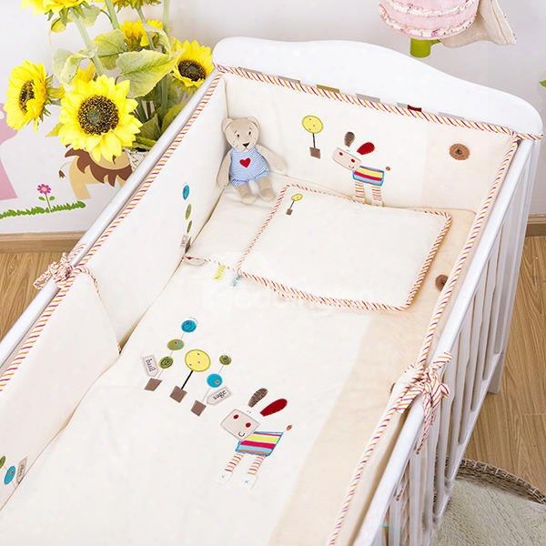 100% Cotton Simple Style Crib Bedding Set