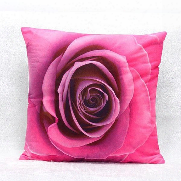 3d Blooming Rose Printing Throw Pillow Case