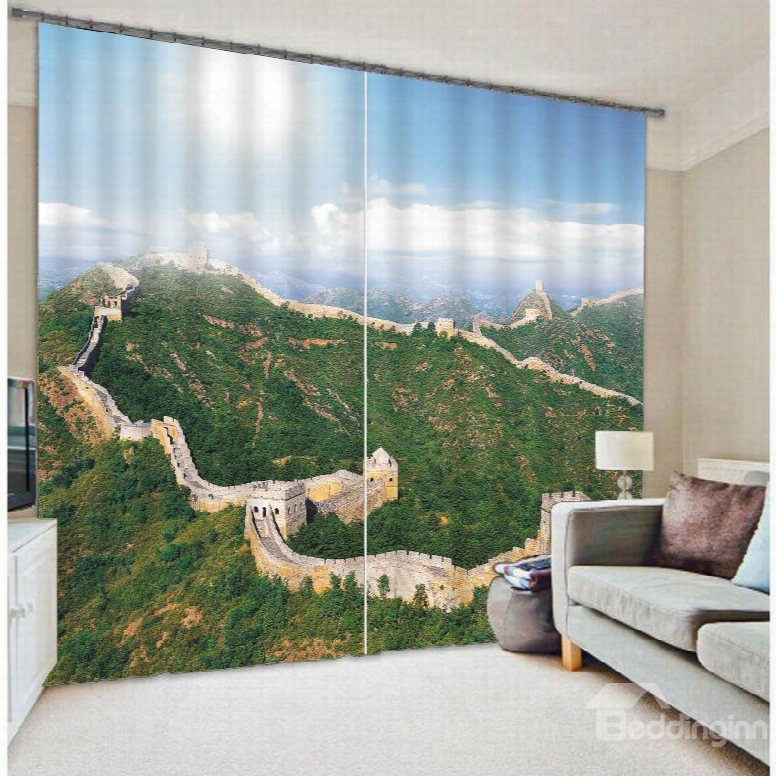 3d Great Wall Print Energy Saving Curtain