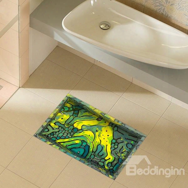 Abstract Line Pattern Water-proof Slipping-preventing Bathroom 3d Floor Sticker