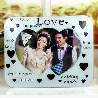 Amazing Full Of Love Heart Glass Desktop Photo Frame