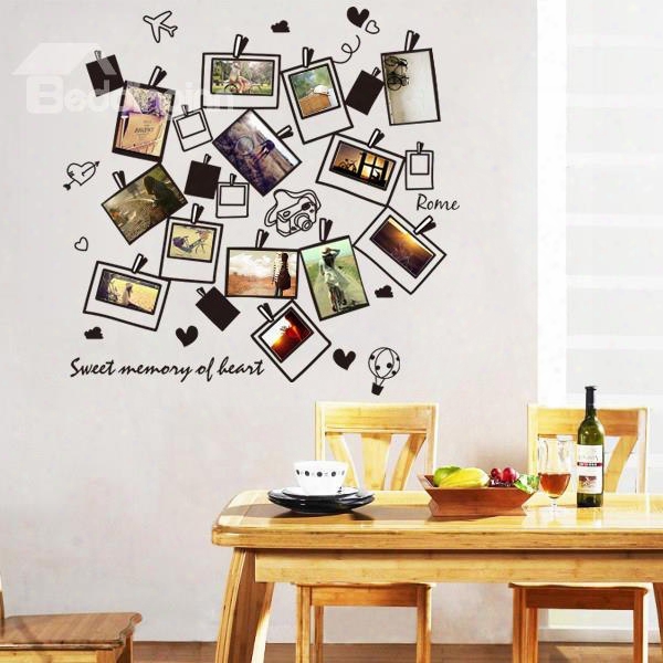 Around World Travel Wall Photo Frame Removable Wall Sticker