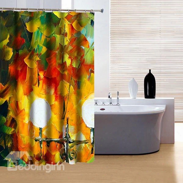 Artistic Unique Oiling Painting 3d Shower Curtain